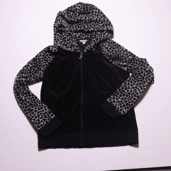 Juicy Couture Tops - Vintage 00s Juicy Couture Velour Zip Up Hoodie XL Leopard Print Y2K Track Jacket